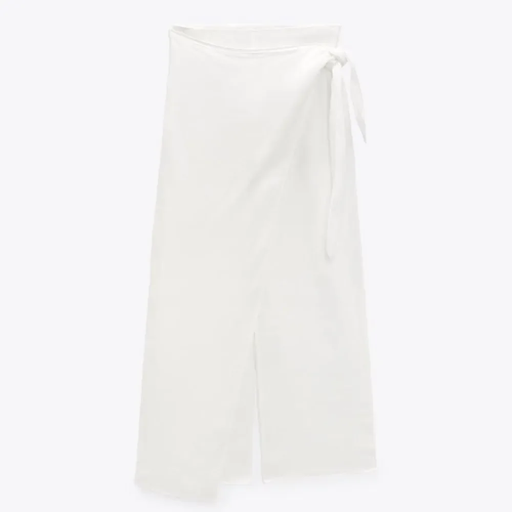 Zara 100% Linen Pareo Pants White
